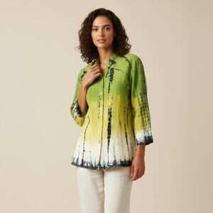 CITRON of Santa Monica Tie-Dye Blouse 3/4 Sleeve size Medium